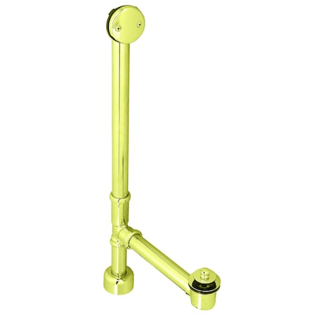 Westbrass Pull & Drain Bath Waste, 22" Make-Up, 17 Ga. Tubing in Polished Brass D3265K-03